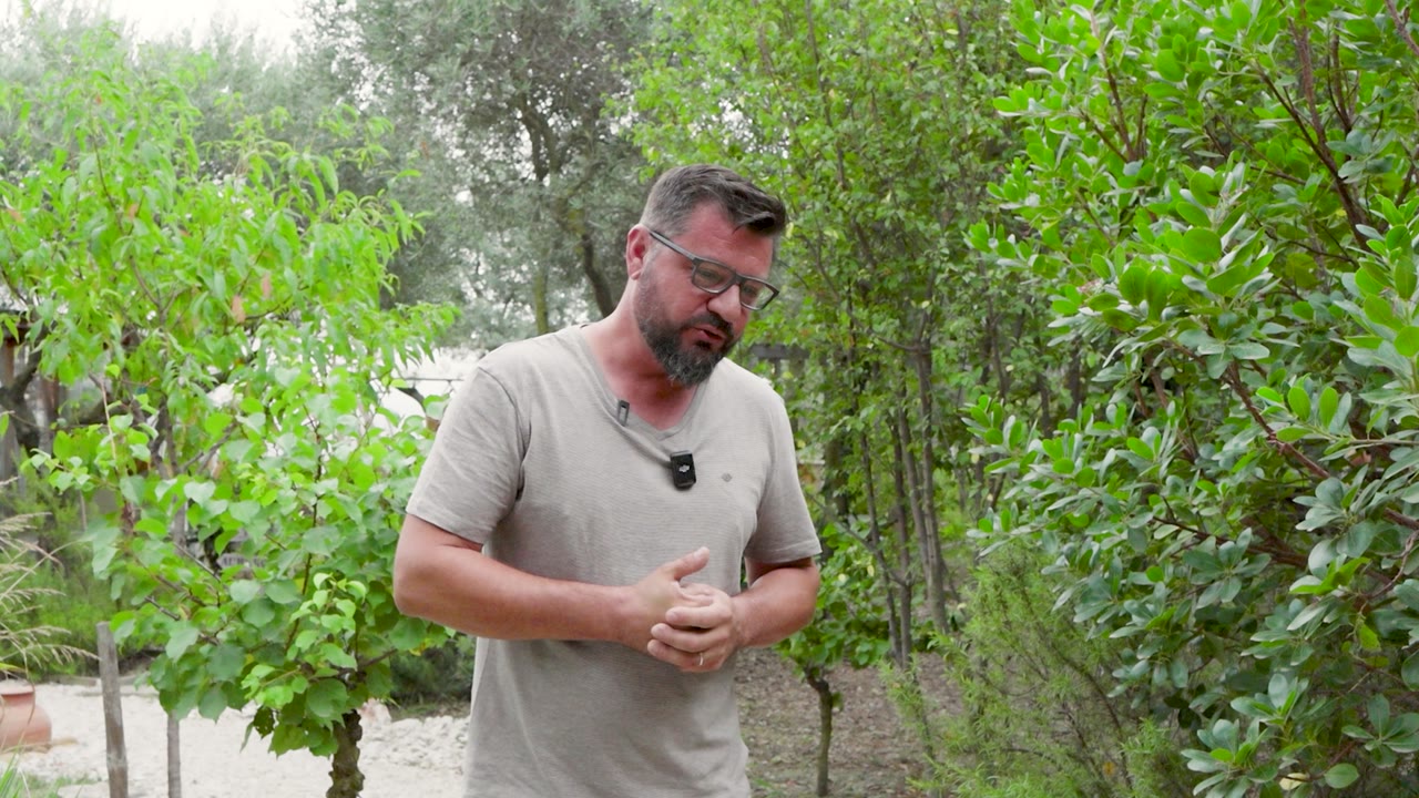 Sébastien Chazal dans son potager